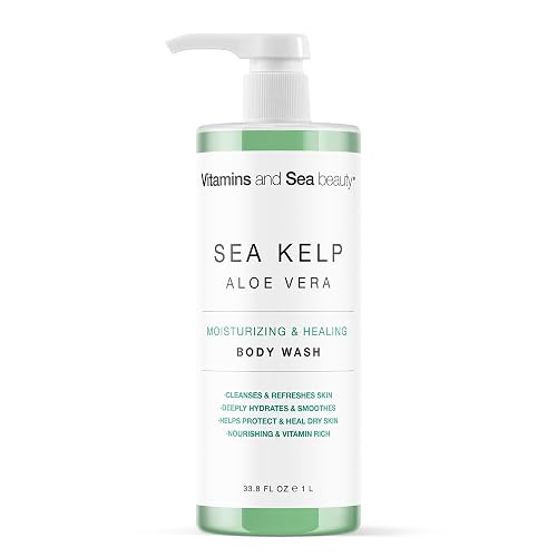 Moisturizing & Healing Body Wash with Sea Kelp & Aloe Vera - Hydrating Cleanser for Dry Skin - Vitamin-Enriched Shower Gel - 33.8 fl oz