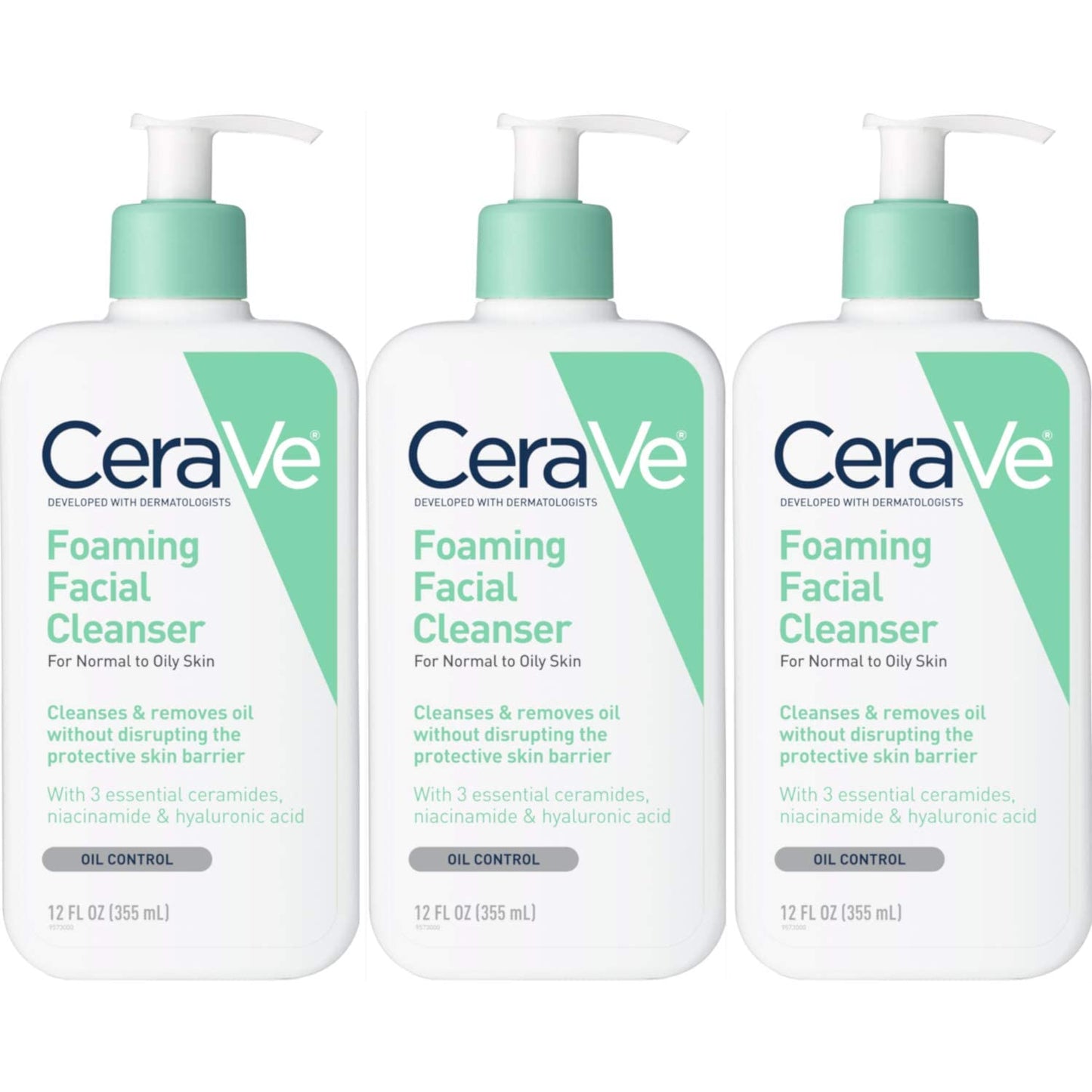 CeraVe Foaming Facial Cleanser, 2 Count
