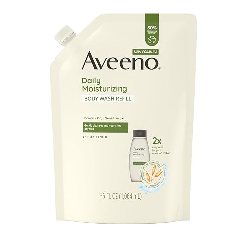Aveeno Daily Moisturizing Body Wash for Sensitive Skin + Prebiotic Oat, Gently Cleanses, Nourishes & Feels Moisturizing Dry Skin, Light Fragrance