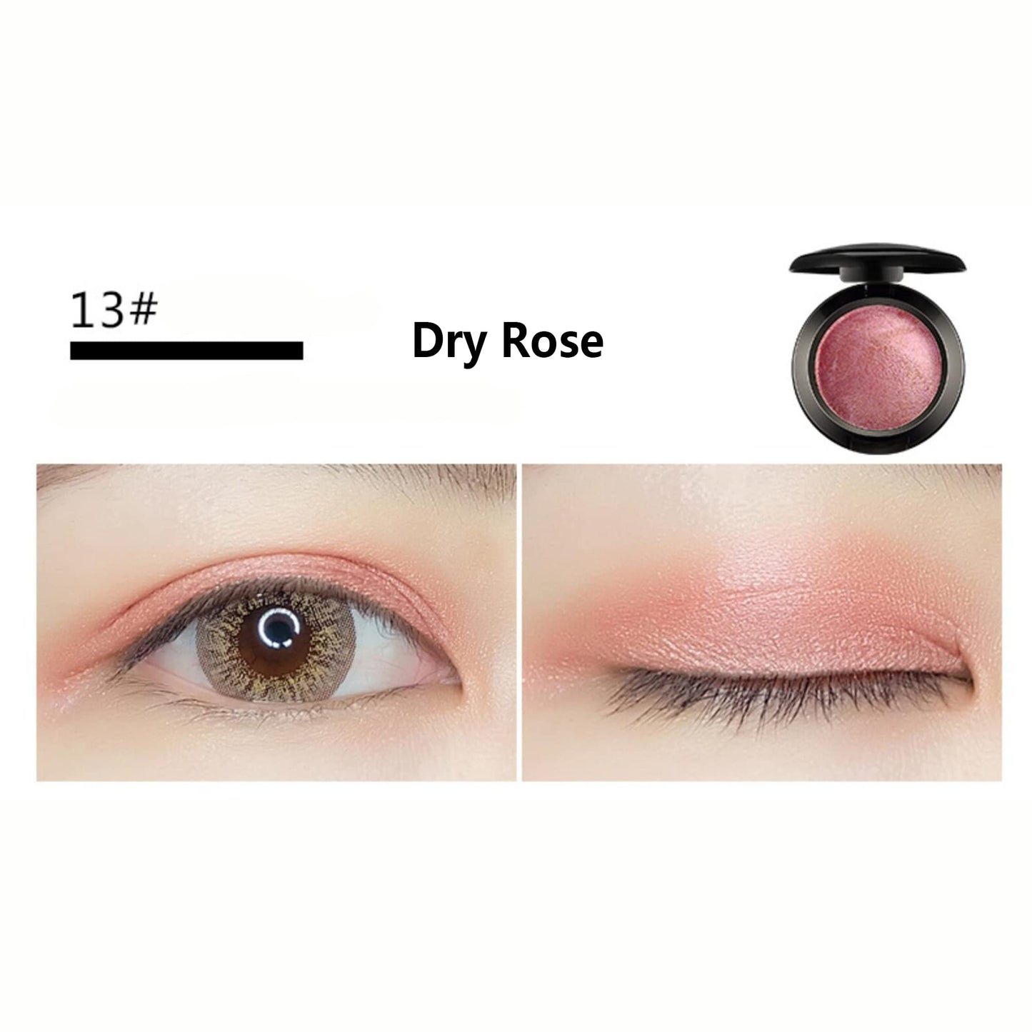 Mallofusa Single Shade Baked Eye Shadow Powder Palette Glitter Makeup Kit in Shimmer 15 Metallic Colors (Rose Pink) 8g/0.28oz