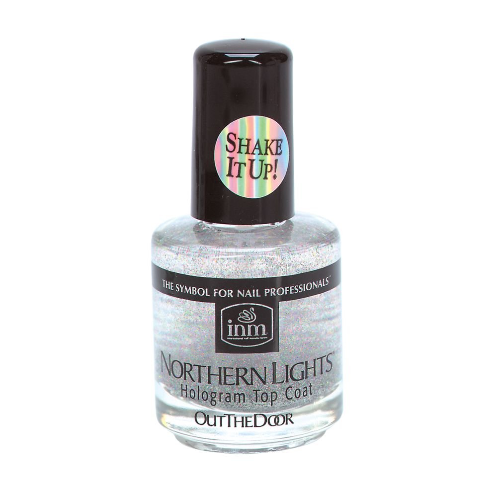 INM Northern Lights Silver Hologram Top Coat, Fast Drying, 1/2 Ounce (1-Unit) Beauty & Personal Care INM