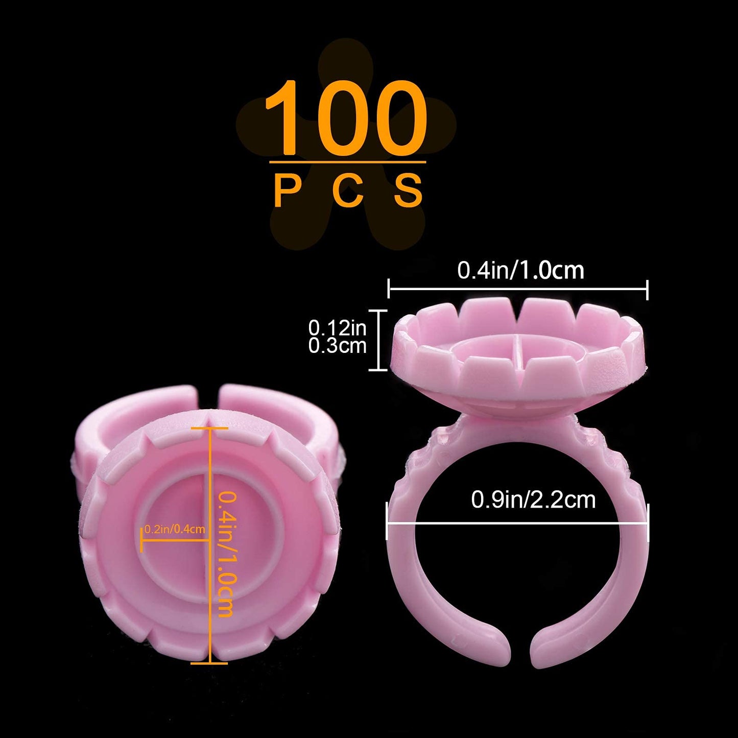Lash Extensions Supplies,100PCS Glue Rings, Lash Glue Holder for Volume Lashes Fan, Eyelash Ring Cup for Eyelash Extension Supplies