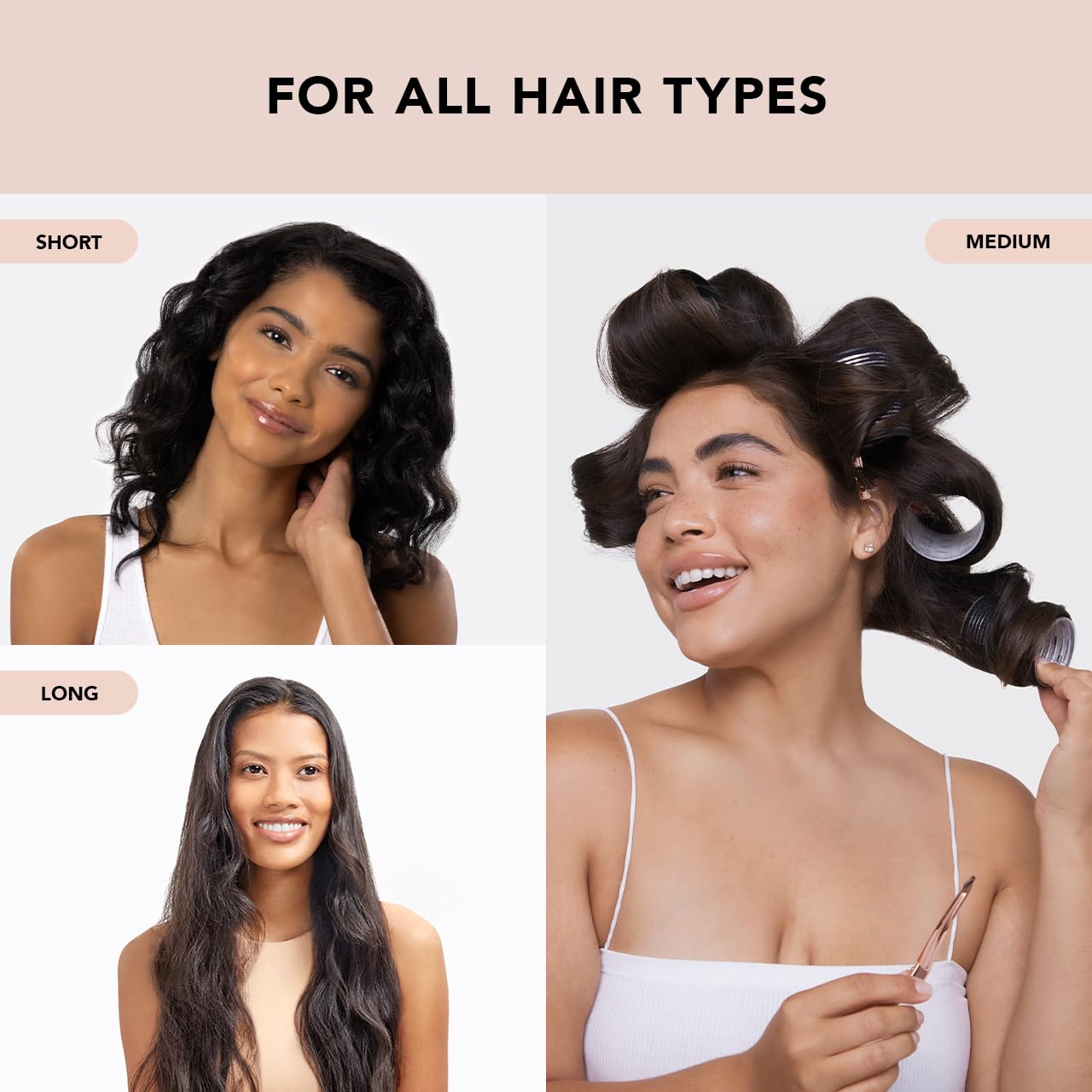 Kitsch Ceramic Thermal Hair Rollers – Self Grip Curlers for Volume & Blowout Look – 8pcs, Easy to Use, Black