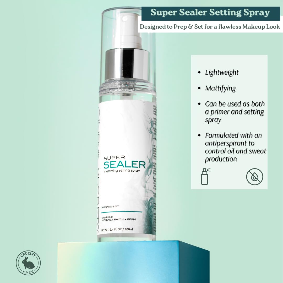 Cinema Secrets Super Sealer Setting Spray - Lightweight Anti-Shine, Oil Control, Sweat-Resistant, Locks Makeup for Long-Wear & High Humidity