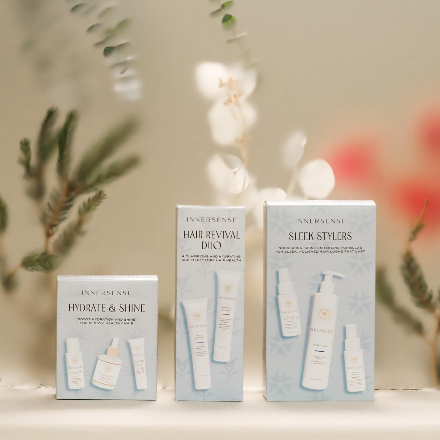 INNERSENSE Organic Beauty - Hydrate & Shine Set | I Create Shine, Hydrating Cream Hairbath, Hydrating Cream Conditioner | Non-Toxic, Cruelty-Free