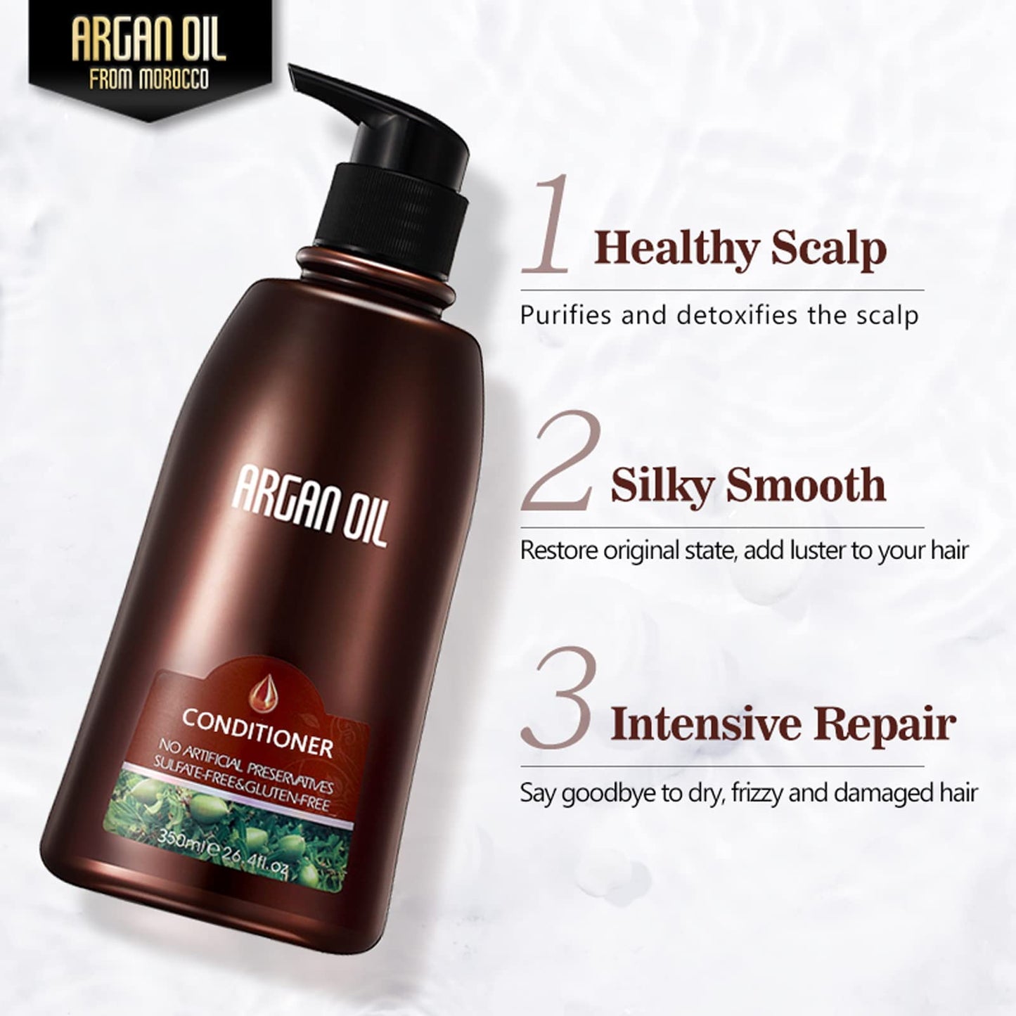 Moroccan Argan Oil Shampoo and Conditioner Sets with Hair Mask, Color Safe Smooth Add Shine Hair Treatment, UV Protection, Intense Moisturizing