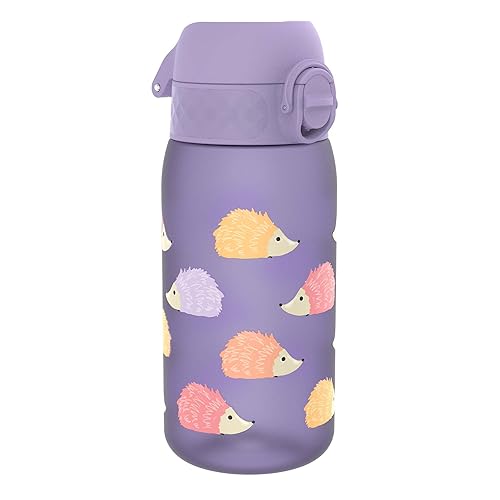 Ion8 Small Water Bottle, 350 ml/12 oz, Leak Proof, Easy to Open, Secure Lock, Dishwasher Safe, BPA Free, Carry Handle, Hygienic Flip Cover, Easy