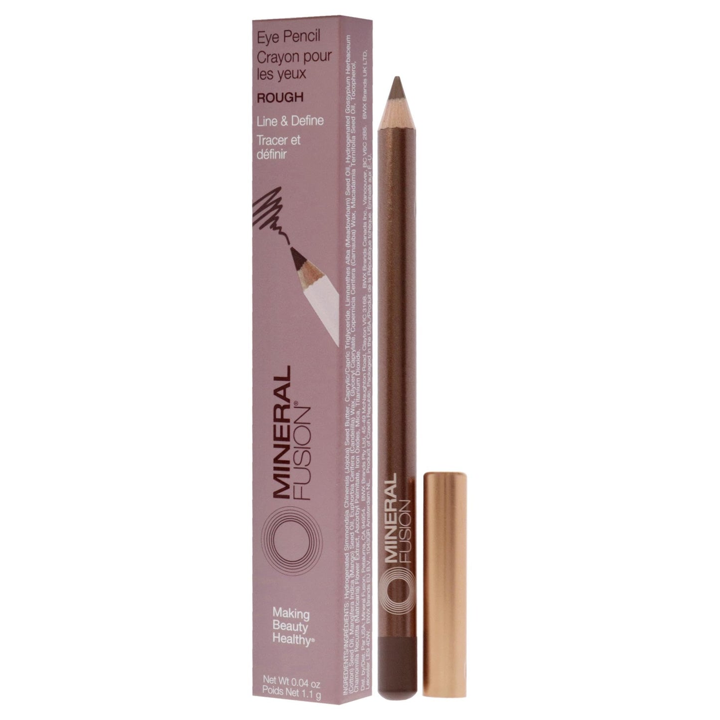 Eye Liner Pencil - Rough by Mineral Fusion for Women - 0.04 oz Eyeliner