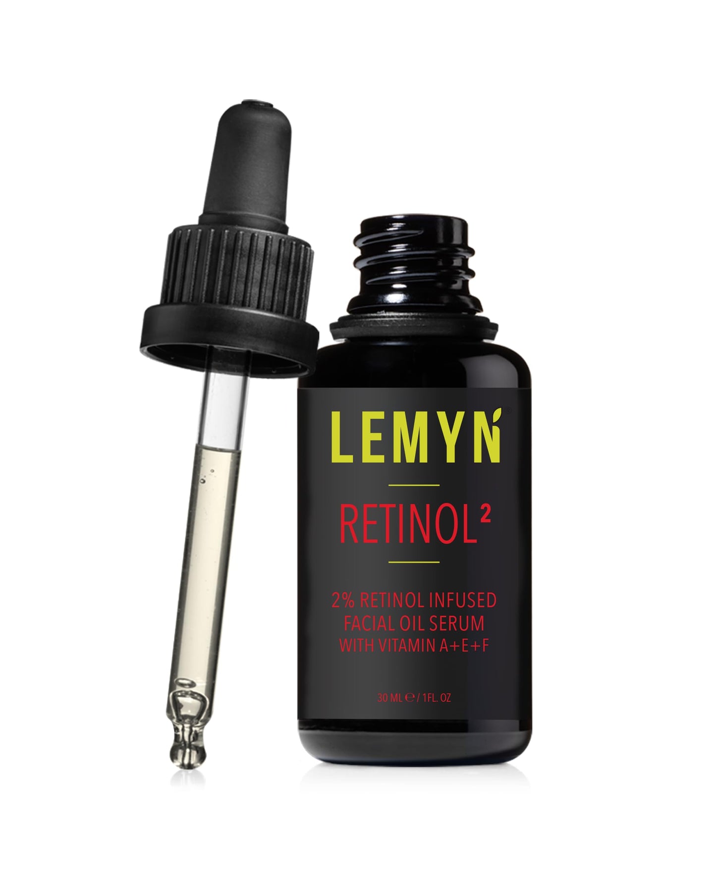 Lemyn Organics Retinol2 Facial Oil Serum with 2% Advanced Gentle Retinol, Vitamin A+E+F - Freshly Made Anti-Aging, Hydrating, and Firming Formula