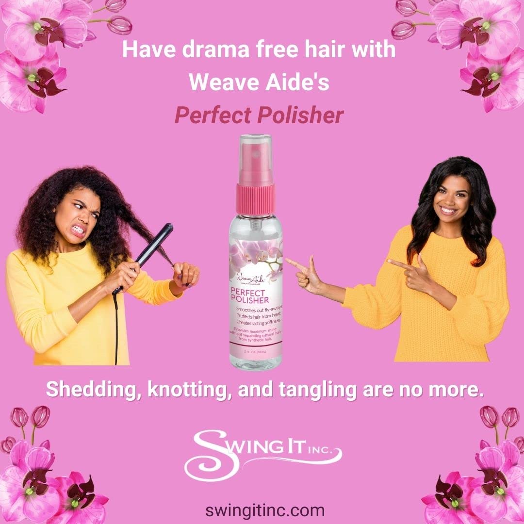 Weave Aide Perfect Polisher 6 oz. Protects hair from heat. Nourish & shine, for dry hair, dull hair, Provides moisture shine spray.