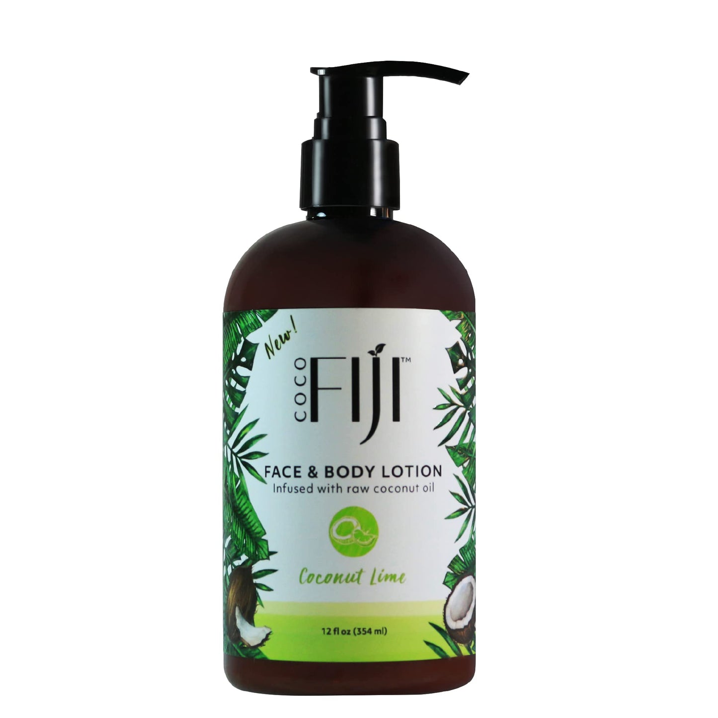 Coco Fiji Face & Body Lotion Infused With Coconut Oil | Lotion for Dry Skin | Moisturizer Face Cream & Massage Lotion for Women & Men |Coconut Lime 12