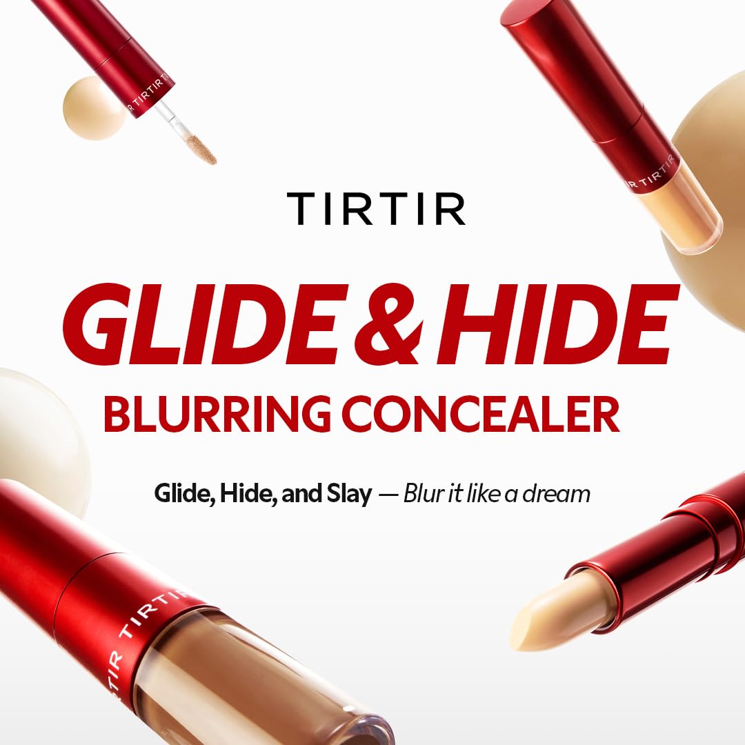 TIRTIR Glide&Hide Blurring Concealer - Creamy texture, Conceals dark circles and wrinkles, Dual formula (liquid tip & balm stick), Long-lasting wear Beauty and Personal Care TIRTIR