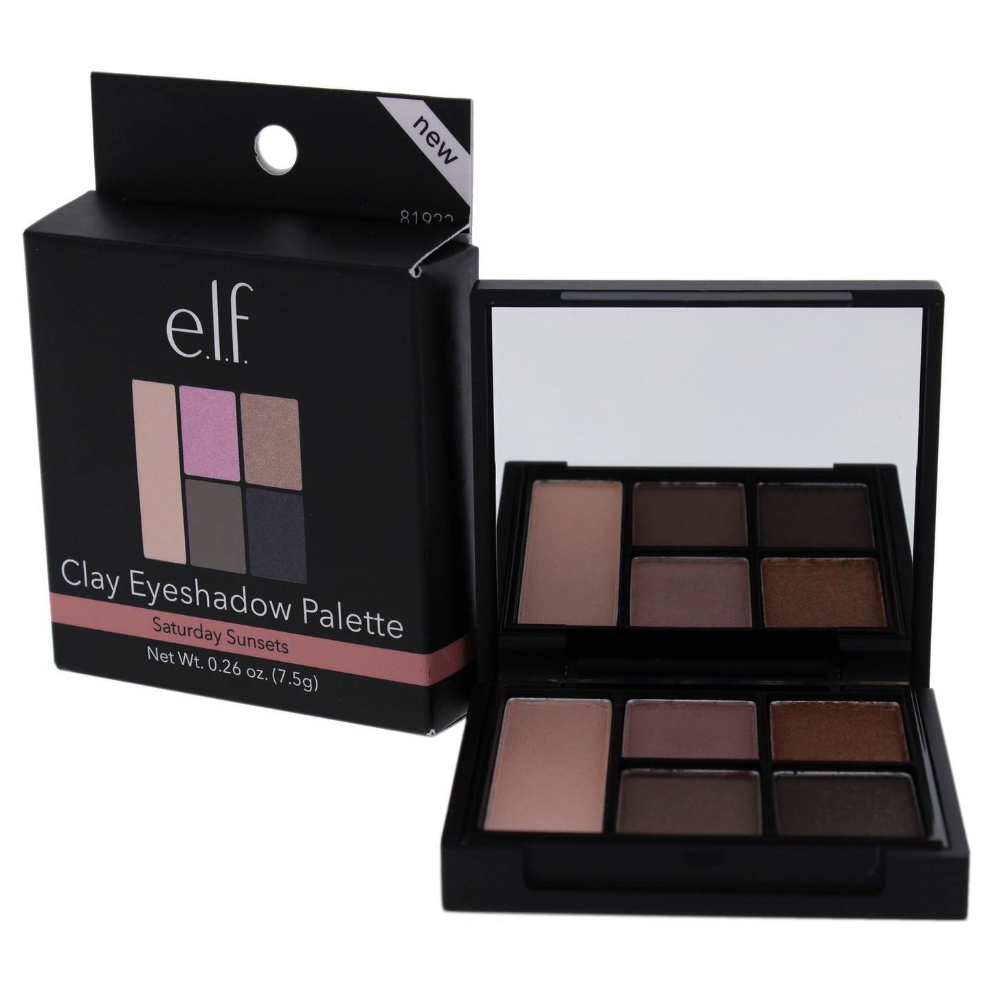 e.l.f. Long Lasting Wear Clay Eyeshadow Palette, Saturday Sunsets, 0.26 Ounce