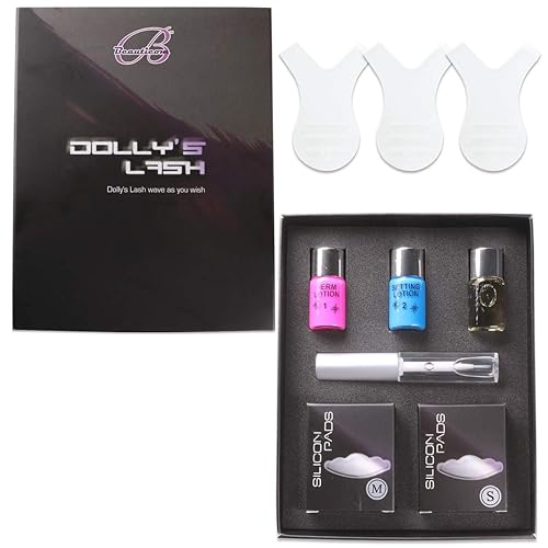 Beauticom Dolly's Lash Lift Eyelash Wave Lotion Premium Quality Perm Kit - Professional Curling, Perming, Lifting etc. (Small and Medium Pads)