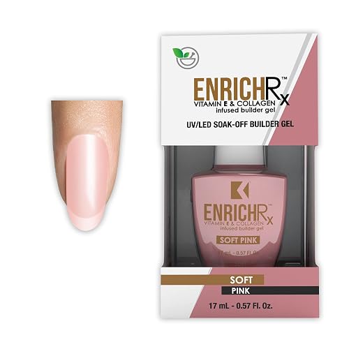 KUPA EnrichRx Builder Gel, Soft Pink, Vitamin E & Collagen Infused, UV/LED Soak-Off Gel Brush On Natural Nail, 0.57 Fl Oz Beauty & Personal Care KUPA