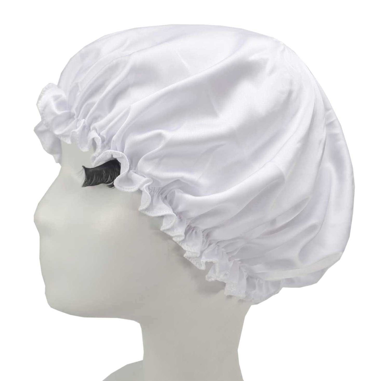 Mozentea Pure Silk Night Sleep Cap Sleeping Cap Hat YM01 (White) Beauty and Personal Care Mozentea