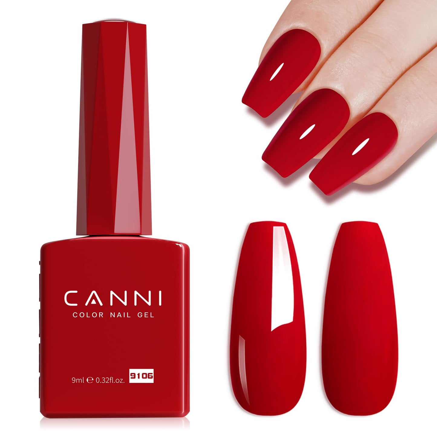 CANNI Gel Nail Polish Red Colors, 1Pcs Red Gel Polish High Gloss Soak Off UV Nail French Nail Manicure Salon DIY Beauty and Personal Care CANNI Default Title