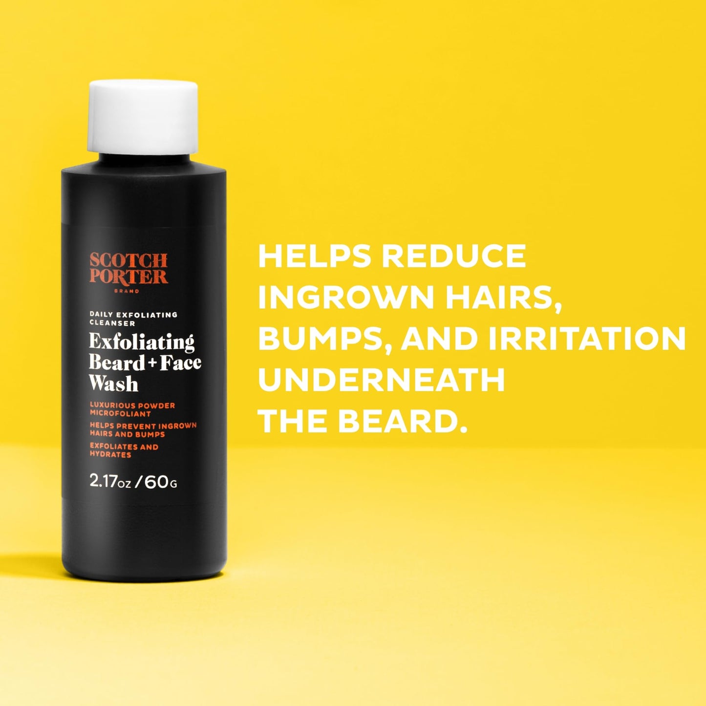 Scotch Porter Exfoliating Beard Wash & Face Cleanser for Men, Travel Friendly | Formulated with Non-Toxic Ingredients, Free of Parabens, Sulfates