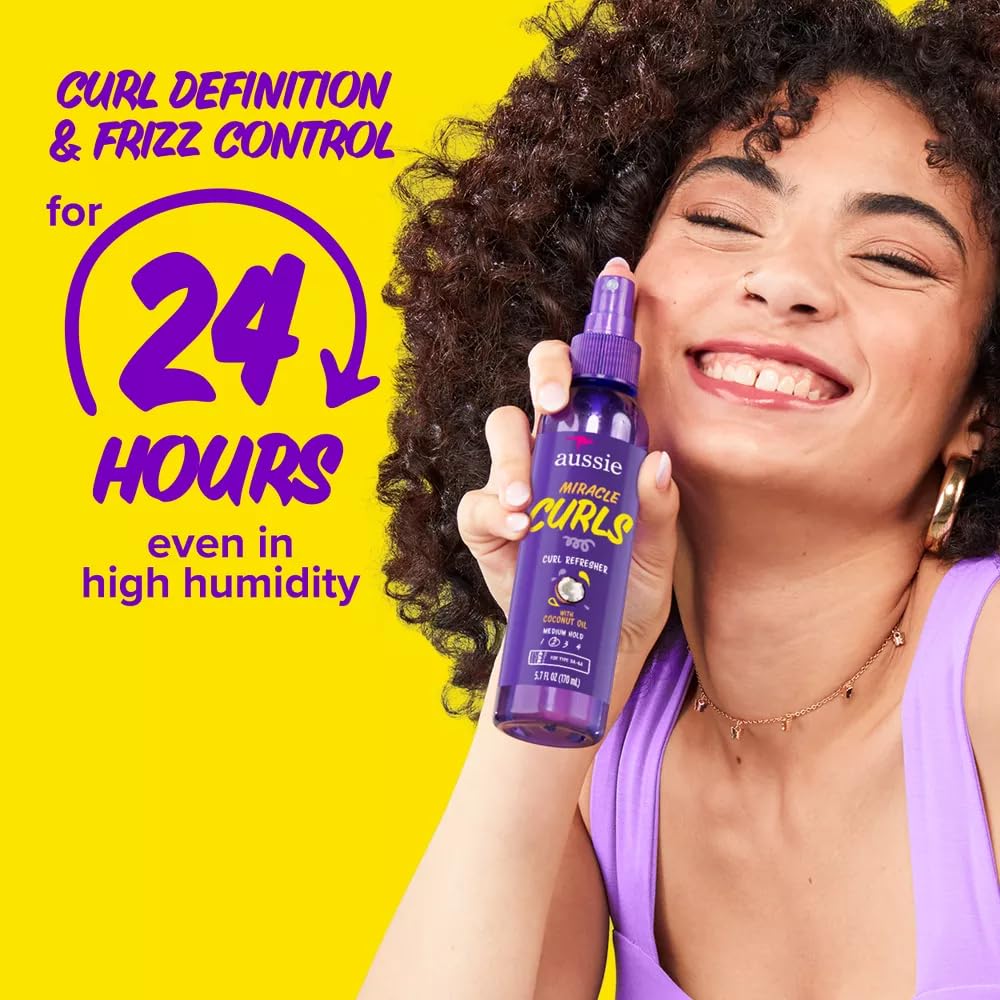 Aussie Miracle Curls 2nd day Curl Activator Coconut & Jojoba Oil 8.5 fl oz (Pack of 2)