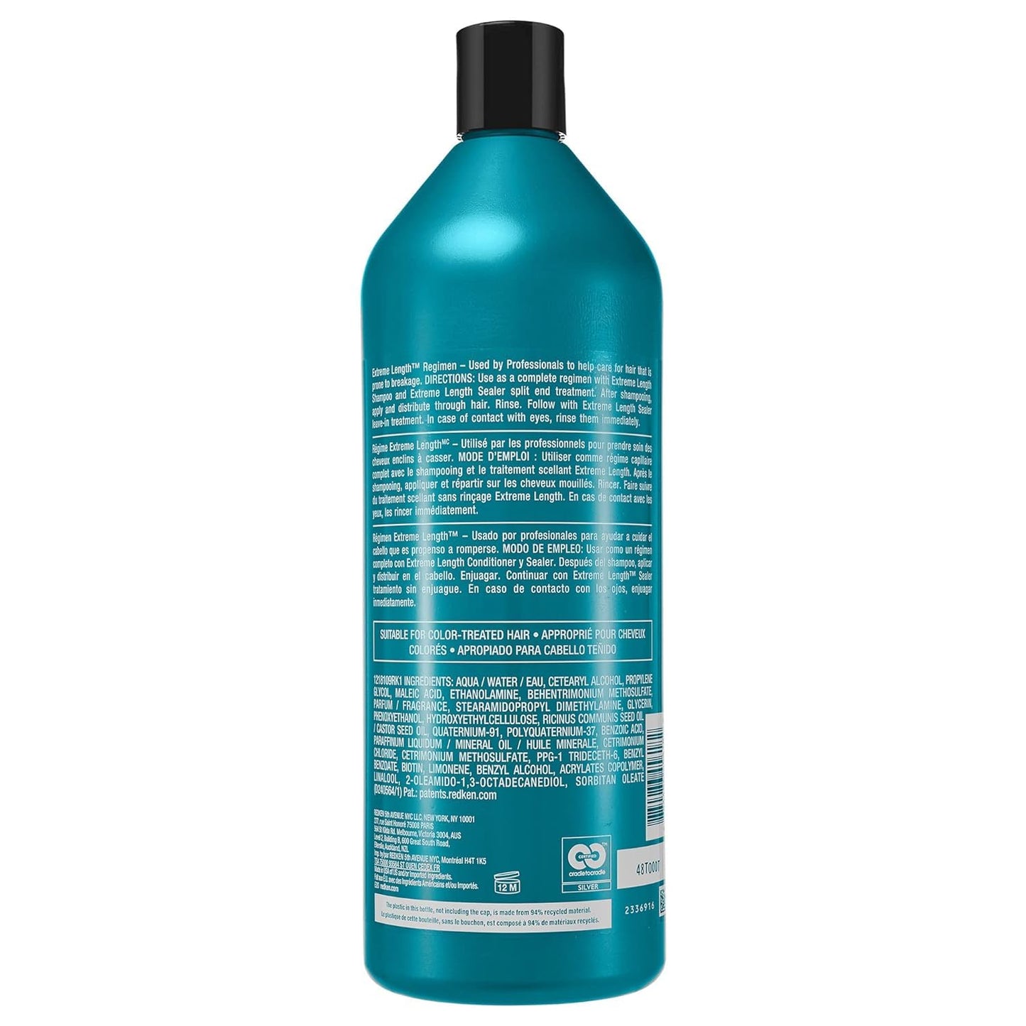 Redken Extreme Length Conditioner For Damaged Hair - Fortifies, Strengthens and Conditions Hair, Infused With Biotin & Castor Oil For Hair Growth