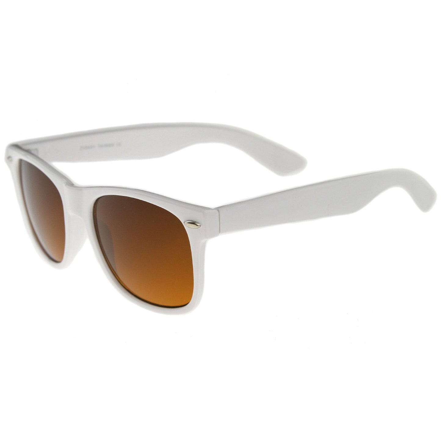zeroUV - Blue Blocking Driving Horn Rimmed Sunglasses Amber Tinted Lens 54mm (White)