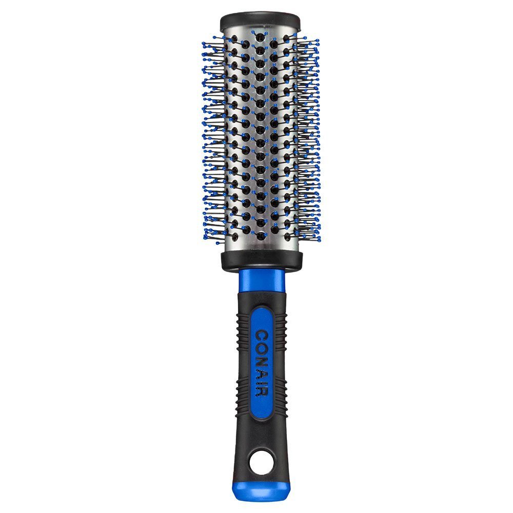 Conair Grip & Style Round Brush, Nylon Bristle Hair Brush for Blowout Styling, For Medium to Long Lengths, Ideal for Curly Hair