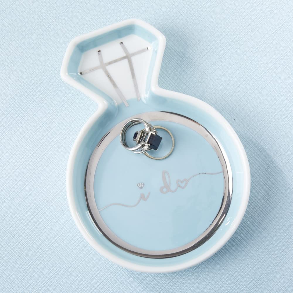 Kate Aspen Diamond Ring Trinket Dish - Jewelry Holder Ring Dish, Engagement Gifts for Couples, Bridal Shower Gifts, Bride to Be or Wedding Ring Dish…