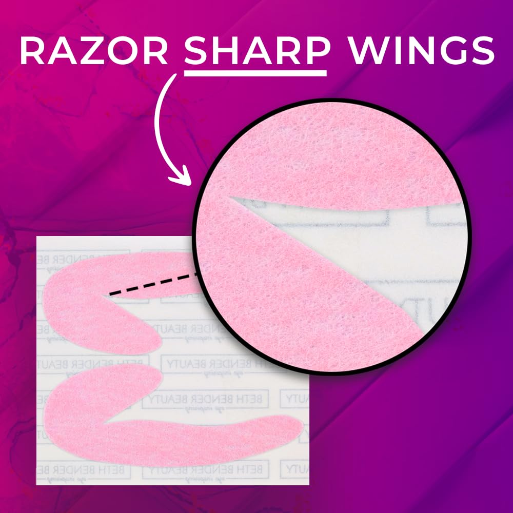 Eyeliner Stencils by Beth Bender - Reusable Winged and Cat Eye Stencil Tool - Made in USA (24 Pack)