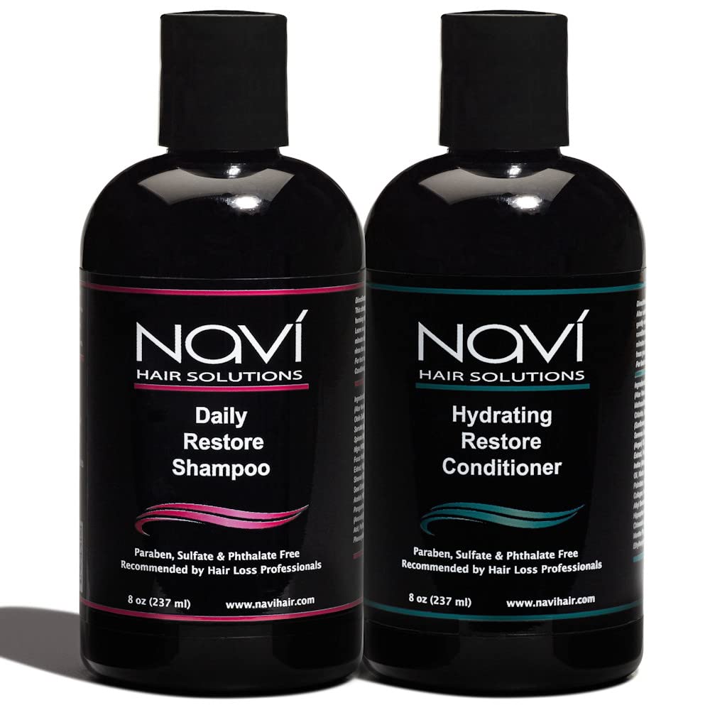 Navi Hair Growth Shampoo and Conditioner Set, Natural DHT Blocker for Thinning Hair and Hair Loss, Safe for Color Treated Hair, Sulfate Free, Hair