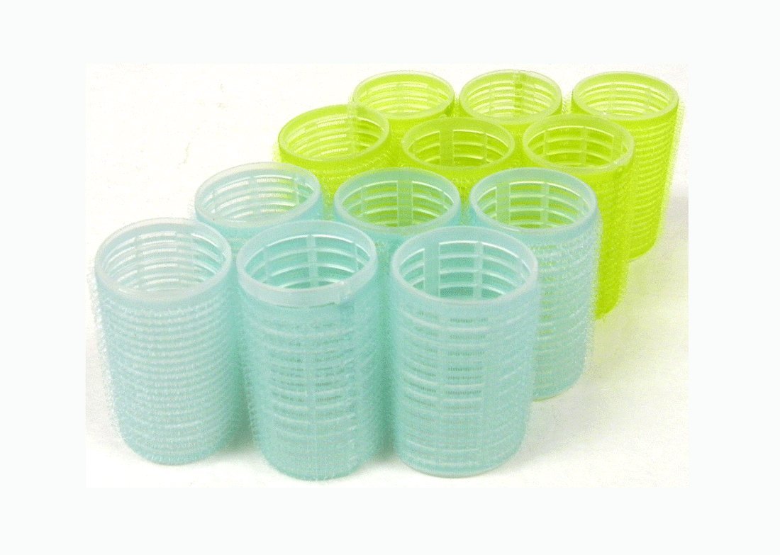 Large Self-Grip Hair Roller Assorted Colors (Pink, Yellow, Blue, Green) (Large)