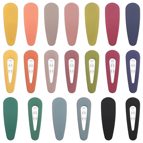 Boobeen 20 Pack Hair Clips - Acrylic Metal Snap Hair Clips for Women -Matte Hair Barrettes for Girls - Hairpins Fashion Accessories for Kids Teens