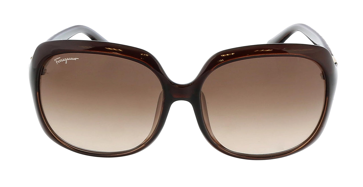 Salvatore Ferragamo Brown Gradient Rectangular Ladies Sunglasses SF739SA 210 59