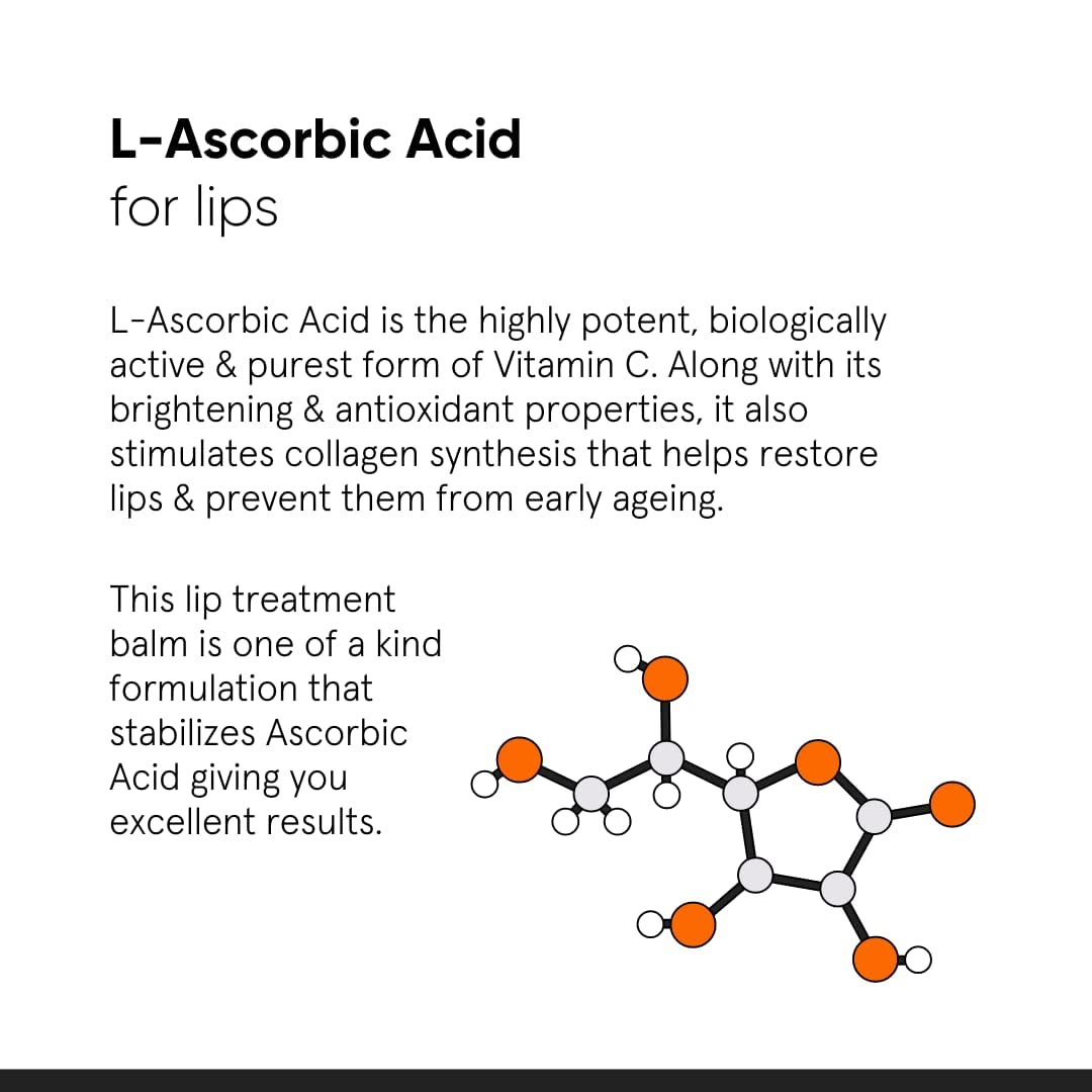 Careers 8% L-Ascorbic Acid Lip Treatment Balm with Vitamin E, Radianskin & Glycerine for Pigmented & Dark Lips - 12 gm Beauty and Personal Care Careers