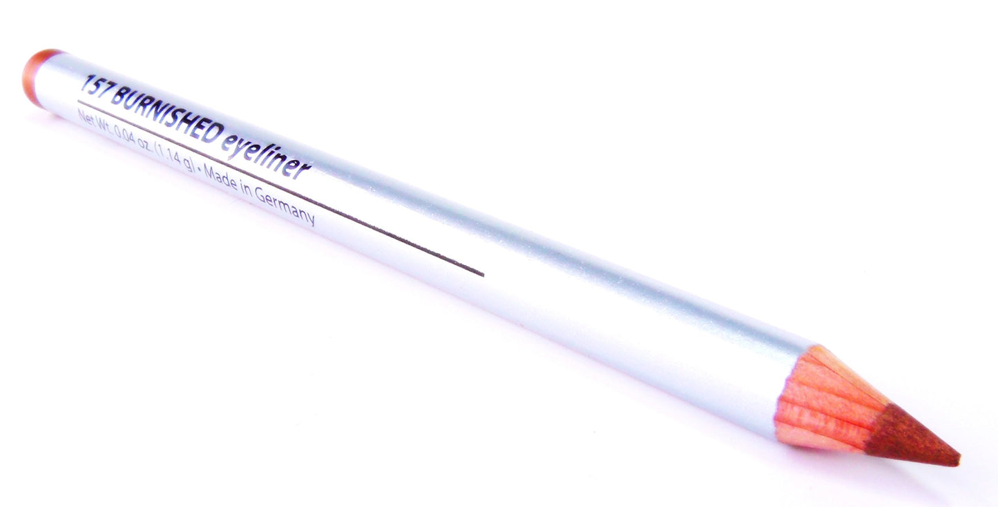 Pure Ziva Burnished Copper Red Gold Metallic Wood Eyeliner Pencil, HD Professional Eye Liner Smudge Proof Long Lasting Highly Pigmented No Animal