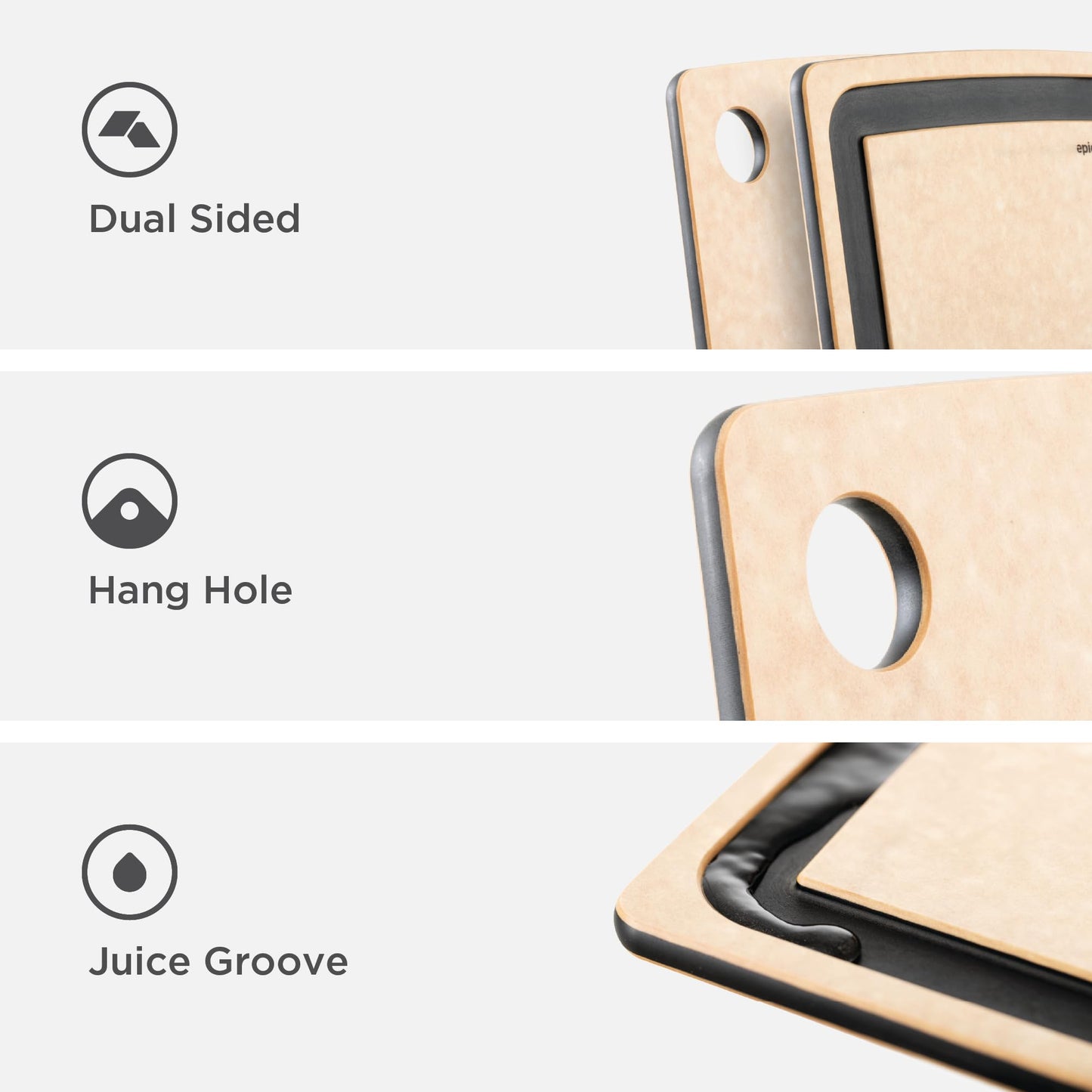 Epicurean Gourmet Series Cutting Board with Juice Groove, 14.5-Inch by 11.25-Inch, Natural/Slate