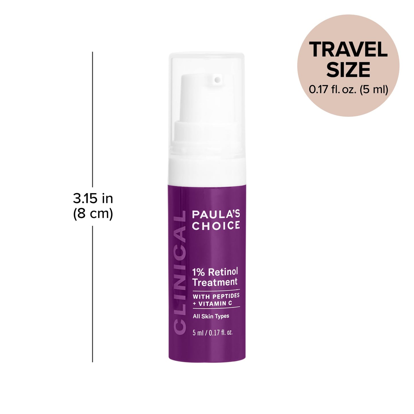 Paula's Choice CLINICAL 1% Retinol Treatment Cream with Peptides, Vitamin C & Licorice Extract, Anti-Aging & Wrinkles, Travel Size. PACKAGING MAY Beauty and Personal Care Paula's Choice