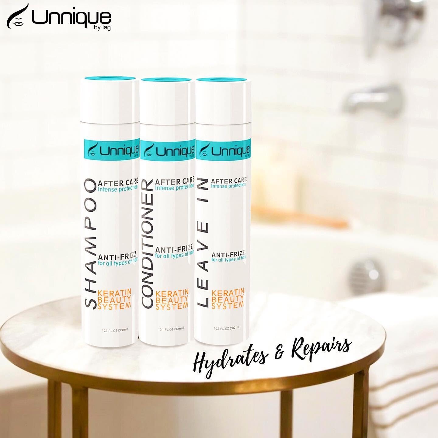 UNNIQUE KBS Hair Care Kit - Repairing Shampoo and Conditioner & Leave-in Treatment After Care Set for Keratin Treated Hair