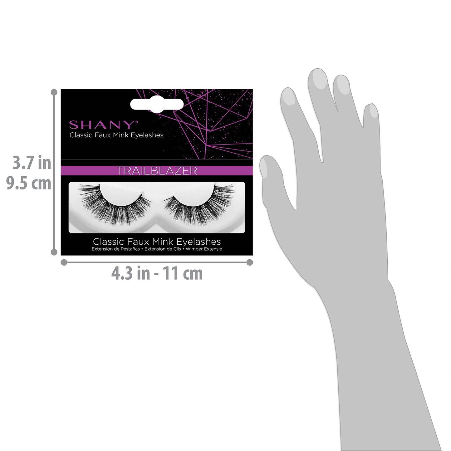 SHANY Classic Faux Mink Eyelashes - Durable Single Pair 3D Reusable Fluffy and Soft Strip Lash with Medium Volume - TRAILBLAZER