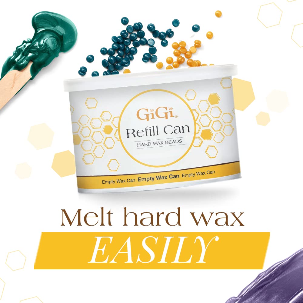 GiGi Hard Wax Beads for Hair Removal, Empty Wax Refill Can for Hard Wax Beads - Professional Wax Warmer Compatible, Reusable & Heat-Resistant Beauty and Personal Care GIGI