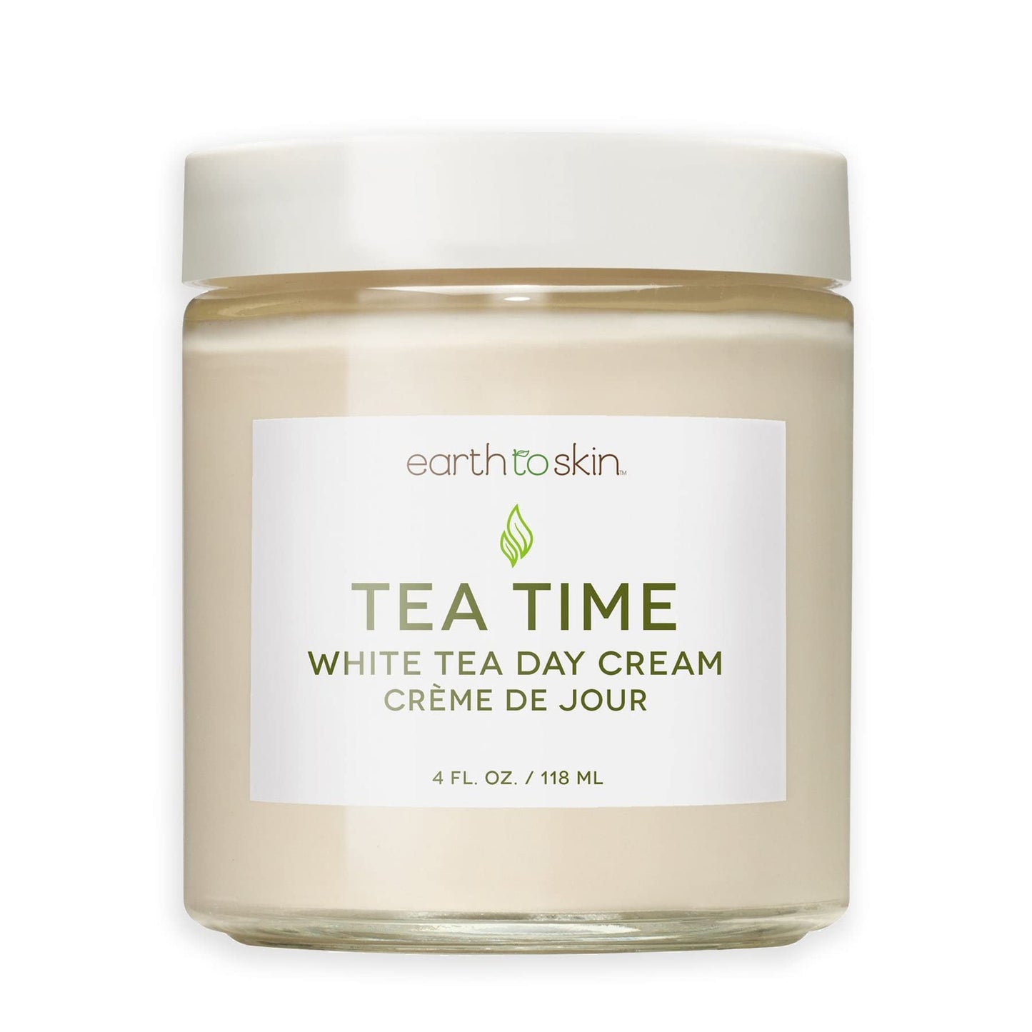 Earth To Skin Tea Time White Tea Day Cream - Hydrating Face Moisturizer with Hyaluronic Acid, Shea Butter & Glycerin - 4.0 fl oz