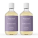 Deep Steep Bubble Bath, Lavender Chamomile 17 oz (Pack of 2) - Hypoallergenic, Clinically Tested Soothing Soak with Shea Butter & Argan Oil