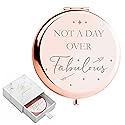 CV CHARVORIA Birthday Gifts for Women - Not a Day Over Fabulous Rose Gold Compact Mirror - Birthday Gift Ideas for Friend; Coworker, Aunt, Mom - All
