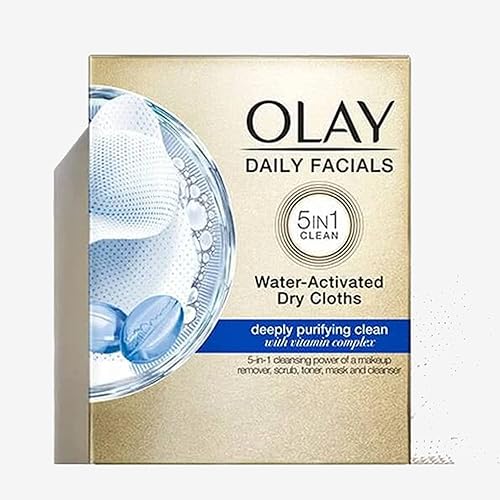 Olay Daily Deeply Clean 4-in-1 Water Activated Cleansing Face Cloths 33ct (Pack of 12)