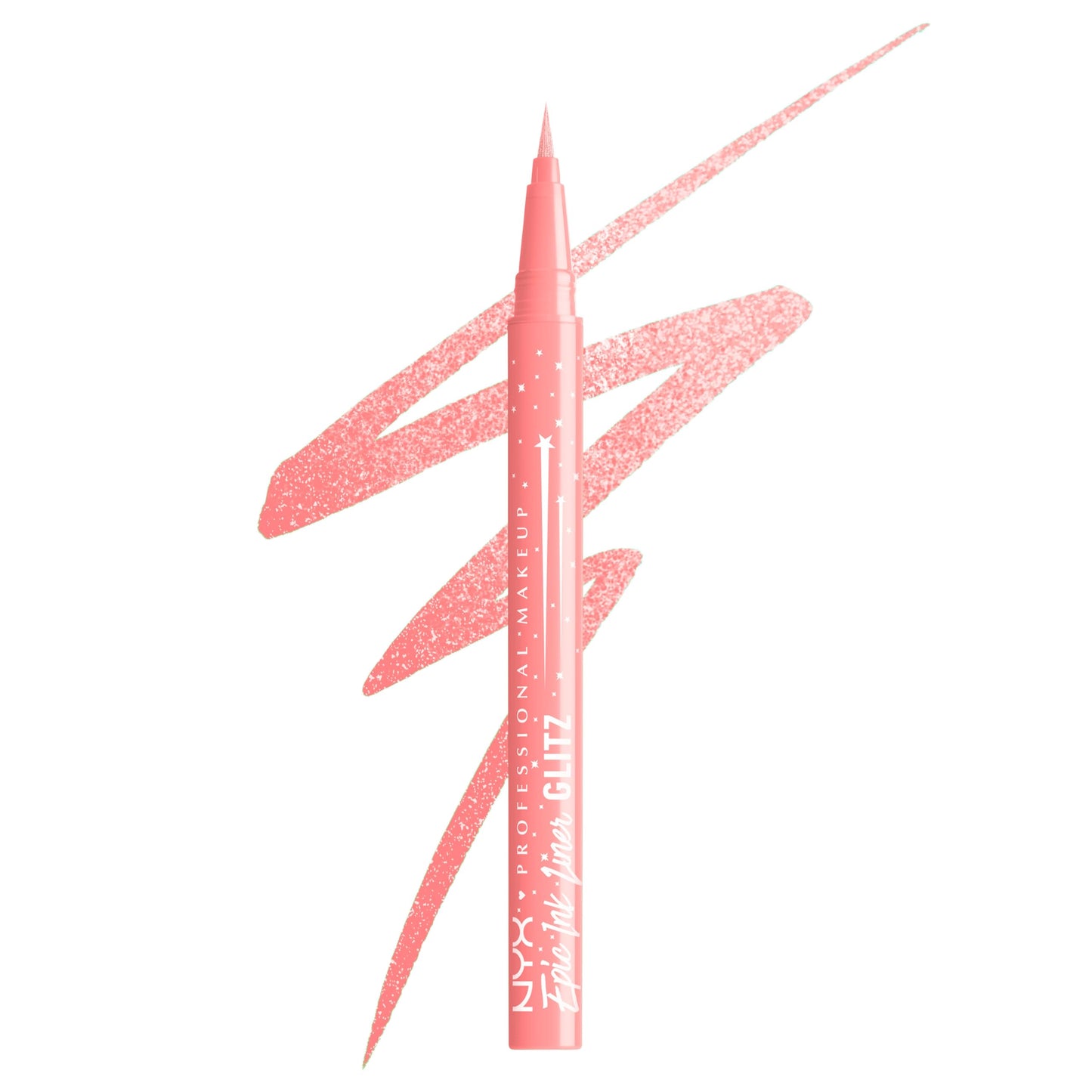NYX PROFESSIONAL MAKEUP Epic Ink Glitz Liner, Waterproof Metallic Liquid Eyeliner with Vegan Formula - Bootcut Bling (Shimmer Bubblegum Pink)