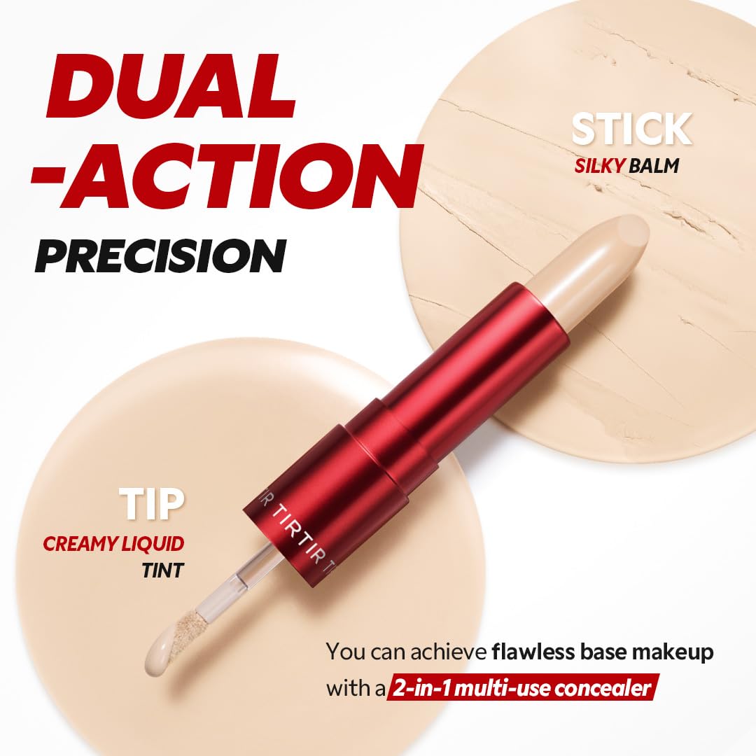 TIRTIR Glide&Hide Blurring Concealer - Creamy texture, Conceals dark circles and wrinkles, Dual formula (liquid tip & balm stick), Long-lasting wear Beauty and Personal Care TIRTIR