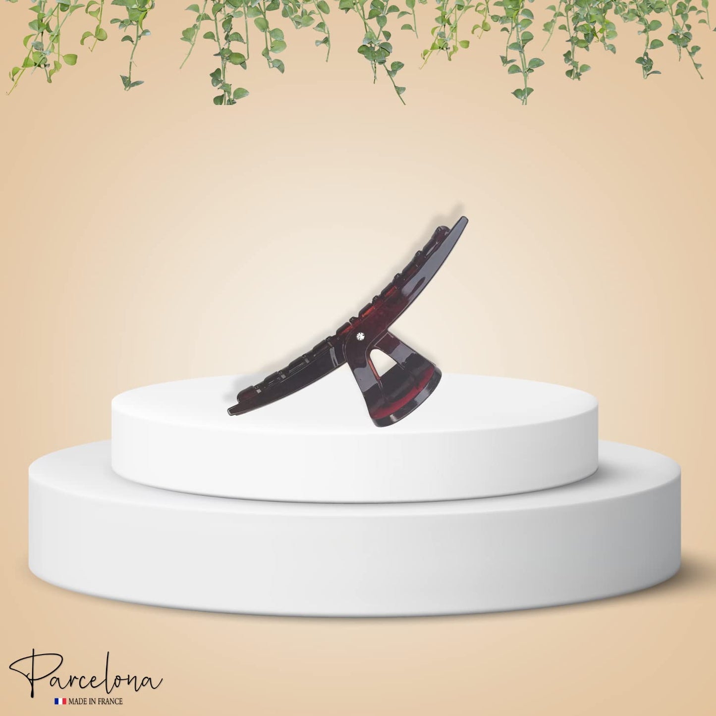 Parcelona French Pinch Tortoise Shell Covered Spring Crystal Jaw Hair Claw Clip Clamp Clutcher for Women