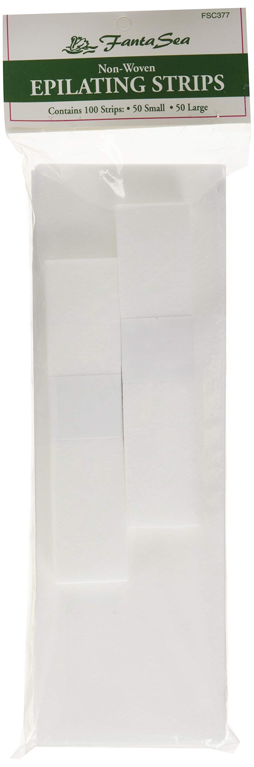 FantaSea Non Woven Facial and Body Wax 100 Strips, 50 small 50 large