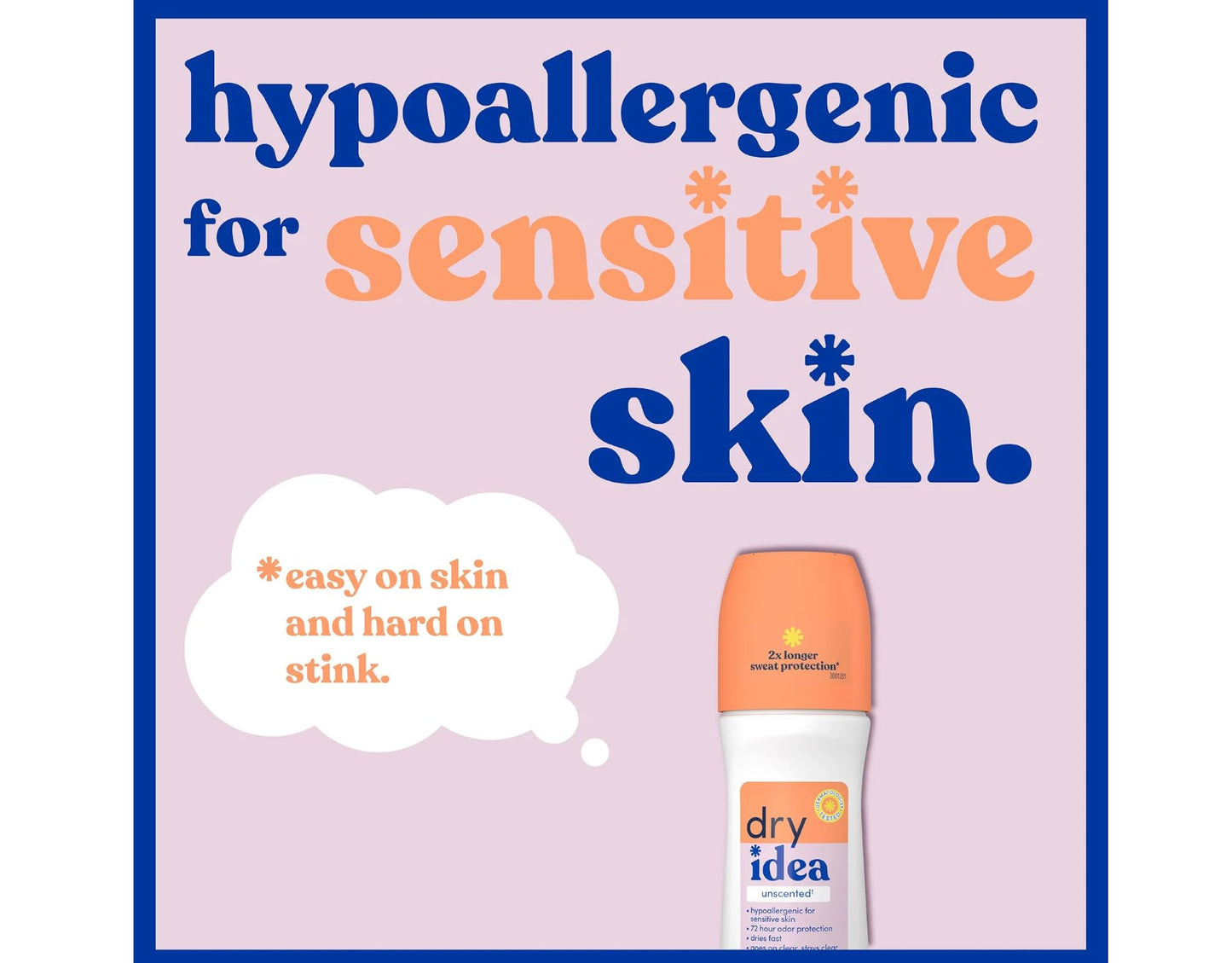 Dry Idea Anti-Perspirant Deodorant Roll-On Unscented, 3.25 Fl Oz (Pack of 3)