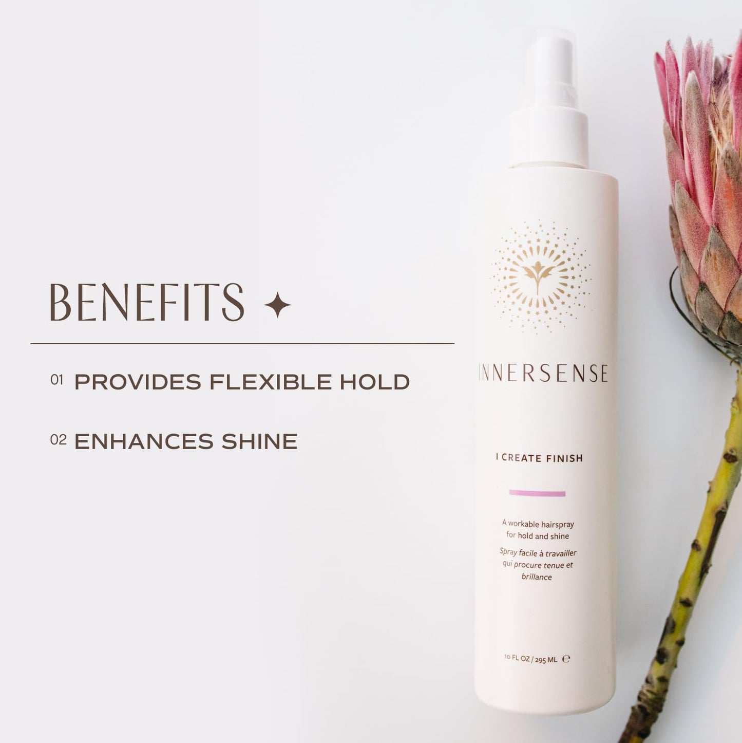 INNERSENSE Organic Beauty - Natural I Create Finish Finishing Spray | Non-Toxic, Cruelty-Free, Clean Haircare (10 fl oz)