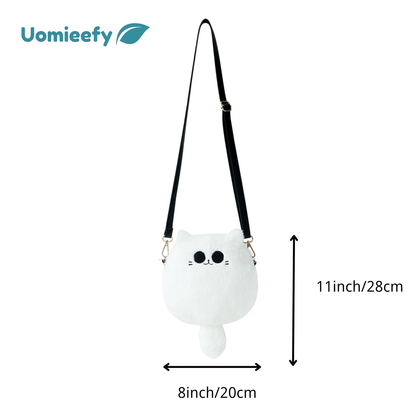 Uomieefy 8inch/20cm Gojocat Plush Bag - Anime Crossbody Plush Purse Stuffed Animal Cat Shoulder Bag Collectible Gift for Anime Fans